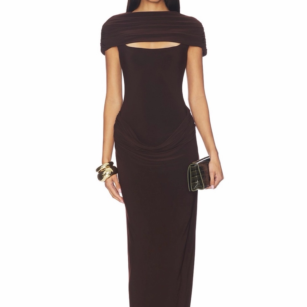 LOVERS AND FRIENDS SELENE GOWN IN CHOCOLATE